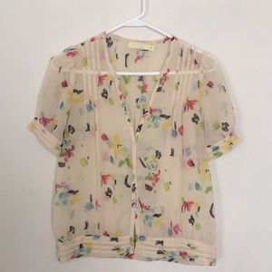 Urban Outfitters Sheer Floral Blouse
